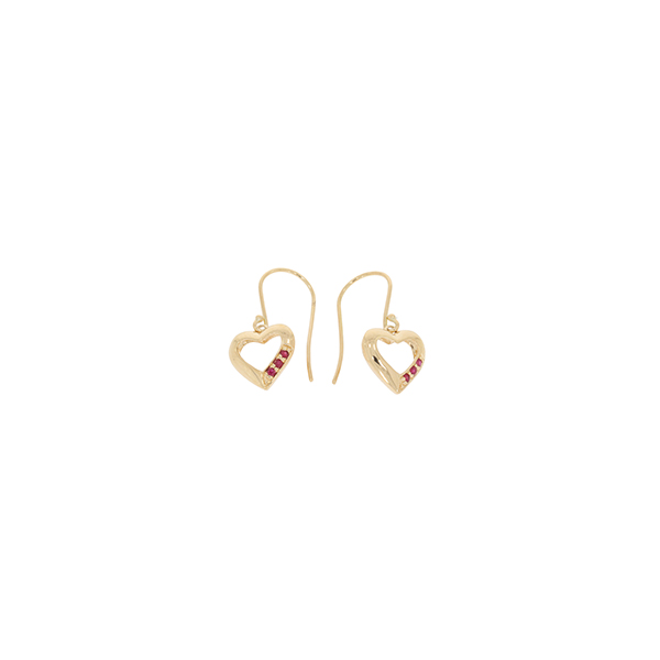 GR_Hjerteformet guld øreringe
